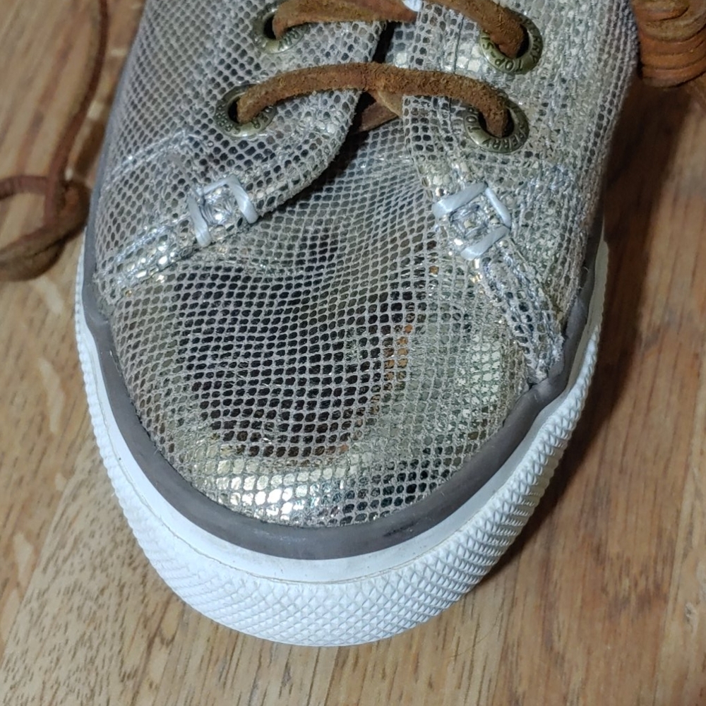 Sperry Seacoast Metallic Python Embossed Sneakers… - image 3